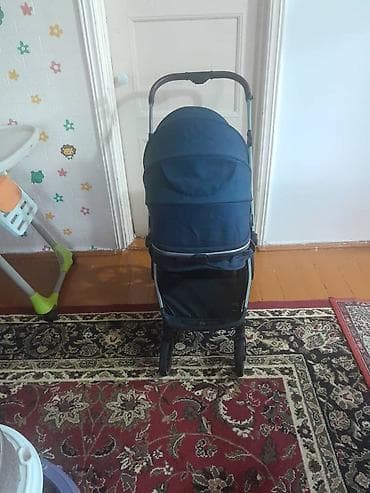 детская коляска 2 в 1: Детская коляска прогулочная/люлька 2-в-1, цвет темно‑синий — 2