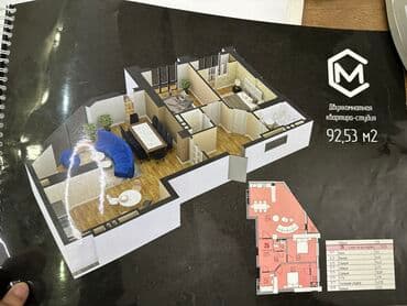 готовая квартира в рассрочку: 3 комнаты, 92 м², Элитка, 11 этаж, ПСО (под самоотделку) — 3