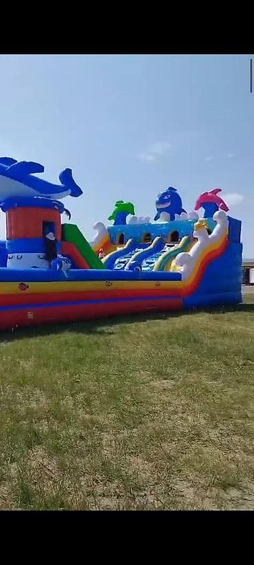 ички кийим: Надувной детский игровой комплекс «Морской мир» с горками и батутной — 2