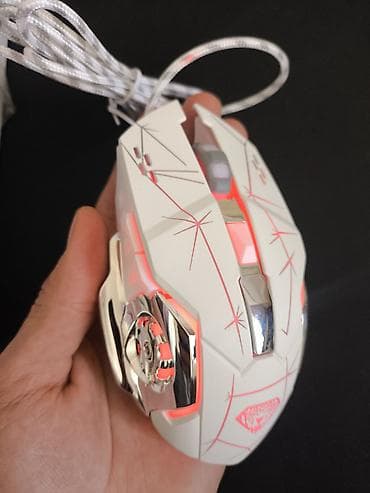 deco e4: Игровая проводная мышь с подсветкой - Корпус: матовый белый пластик с — 1