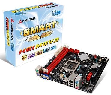 asrock h61m: Материнская плата для ПК, Б/у, Biostar, LGA1155, Micro-ATX — 1