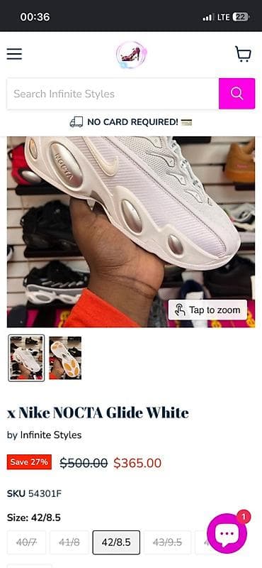 nike: Кроссовки Nike NOCTA Glide White - Цвет: полностью белый с — 8