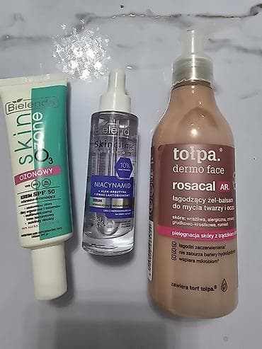 Набор средств для ухода за кожей лица: 1) Bielenda Skin Ozone Ozonowy