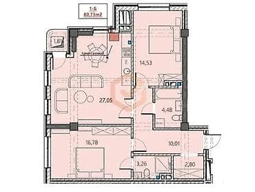 3 к: 3 комнаты, 81 м², Элитка, 4 этаж, Готовая ПСО (под самоотделку) — 3