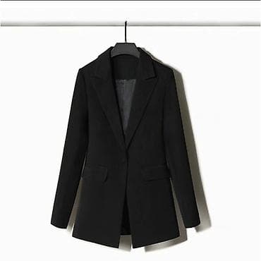 Жакет женский классический, черный - Прямой силуэт с легким