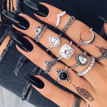 самые красивые свадебные платья в мире: Набор колец женских, кольца фаланговые модные - ретро стиль - цена — 1