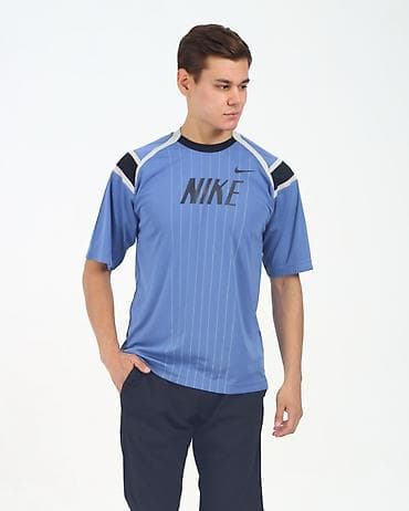 red centr: Мужская спортивная футболка Nike - Цвет: голубой с контрастными — 1