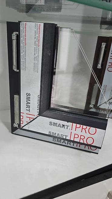 Эшиктер жана комплектөөчүлөр: Буюртмага пластик терезе, Терезе түрү: Витраждык, Фасаддык, Терезенин ачылма көзү, Акысыз орнотуу, Бөлүп төлөө жок — 6