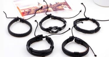 кожанный браслет: Билерик, Унисекс, Жаңы — 2