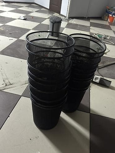 Металлические офисные корзины для мусора, сетчатые, черные. Оптом 50