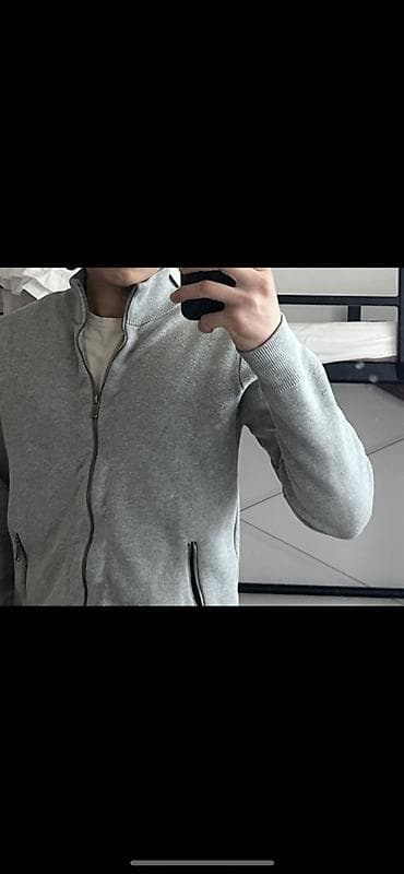 мужской кардиган на молнии: Серая мужская кофта‑кардиган на молнии. - Материал: трикотаж средней — 2