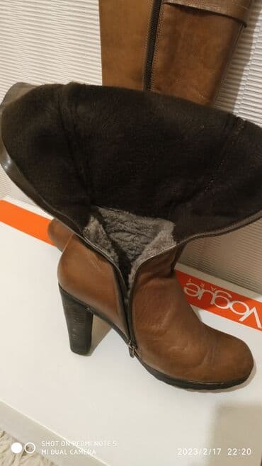 сапоги из натурального меха и кожи: Сапоги из натуральной кожи, еврозима, размер 37, еврозима, еатуральеый — 4