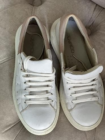 Женская обувь: Кроссовки DERIMOD, женские - Цвет: белый с пудрово-розовой накладкой — 1