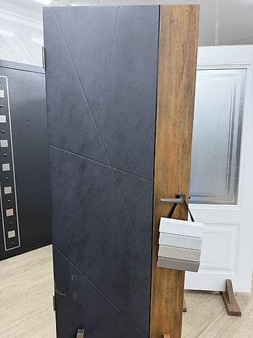 Межкомнатная дверь с современным комбинированным оформлением: -