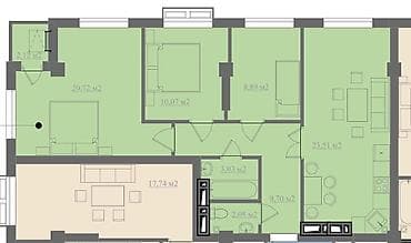 4 комнаты, 80 м², Элитка, 6 этаж, Косметический ремонт
