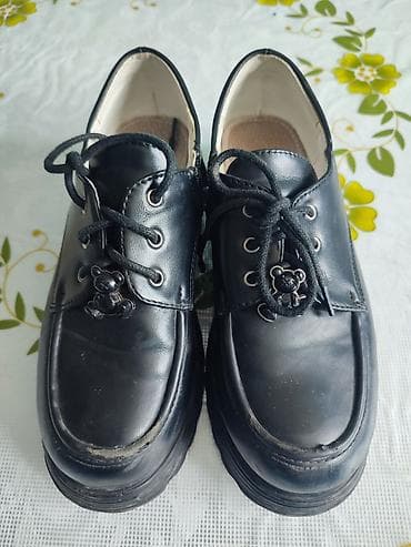 Детская обувь — 2 пары 1) Черные дерби на шнуровке - Материал верха