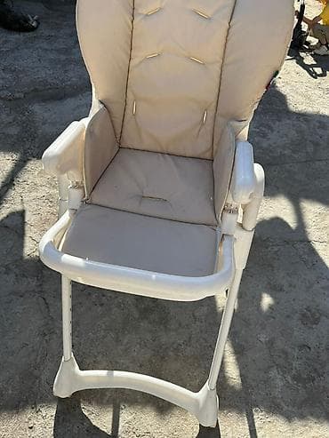 teddy bear: Детский стульчик для кормления бежевый - Просторное сиденье с мягким — 5