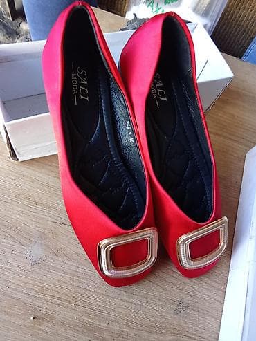 интернет магазин одежды: Балетки Sali Moda, ярко‑красные. - Модель: балетки с квадратным мысом — 3