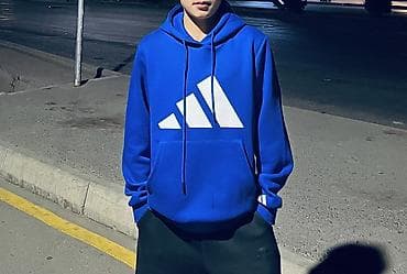 nike tech: Толстовка с капюшоном adidas Performance - Цвет: насыщенный синий — 1