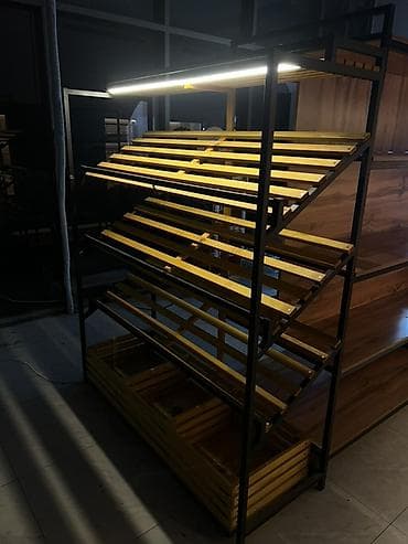 Торговый стеллаж для овощей и фруктов с подсветкой - Конструкция