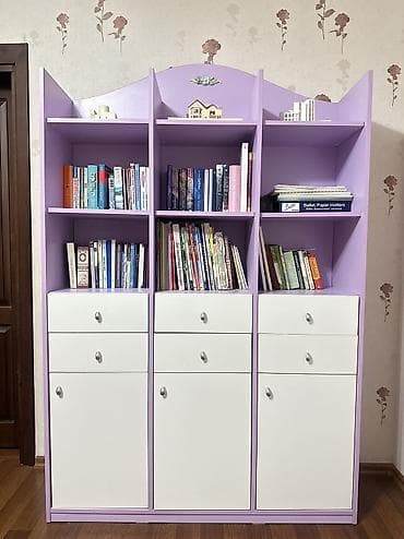 тумбы комоды бу: Детская гарнитура, Б/у, Для девочки, ДСП, цвет - Фиолетовый, Самовывоз — 2