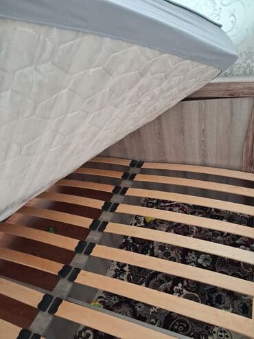 ортопедические кровати с подъемным механизмом: Двуспальная кровать, Б/у, Без матраса, длина - 200 см — 4