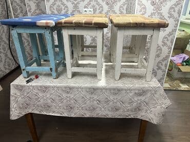 кухонный стол стуля: Кухонный стол и стул, Б/у, Самовывоз, цвет - Бежевый — 1