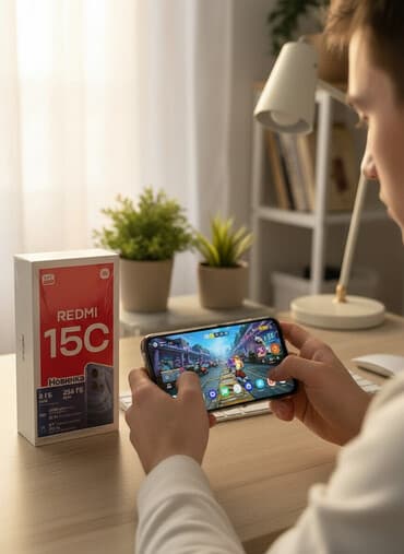 3д очки для телефона: Redmi, Redmi 15C, Б/у, 256 ГБ, цвет - Черный, 2 SIM — 1