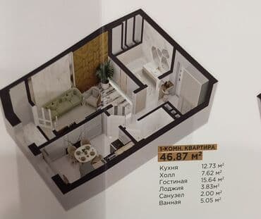 жилой дом в оше: Строится, Элитка, 1 комната, 47 м² — 8