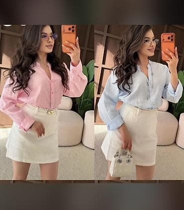 рубашка бишкек: Девочки, получили хит продаж😍 новинки от фабрики DAQIN ткань : Лен — 3