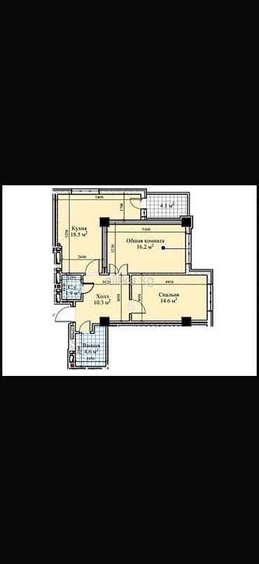мкр 7: 2 комнаты, 70 м², Элитка, Готовая ПСО (под самоотделку) — 2