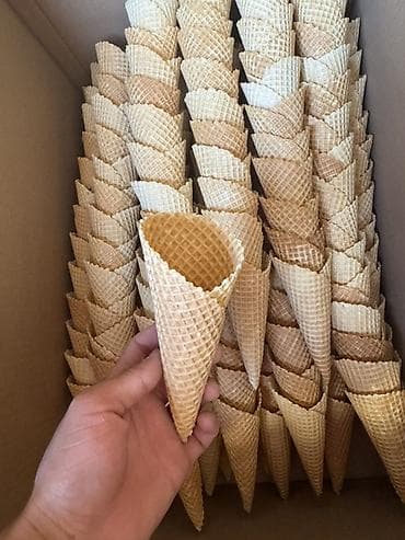 Өндүрүш үчүн жабдуулар: Вафельные рожки для мороженого (формат «конус») Высота 15-16 см — 2