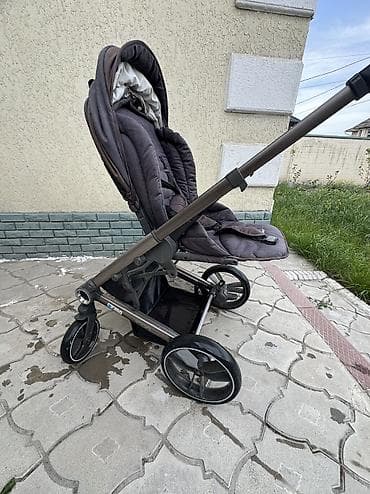 Детский мир: Коляска, Другой бренд, цвет - Голубой, Б/у, Самовывоз — 4