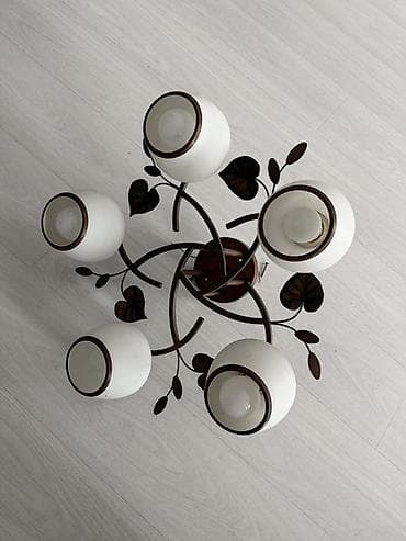 люстра плафон: Потолочная люстра с 5 плафонами - Тип: потолочная, прижимная к — 2