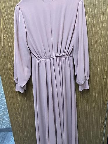 пиджак лен: Платье макси цвета пудрово-розовый. - Материал: легкая струящаяся — 2