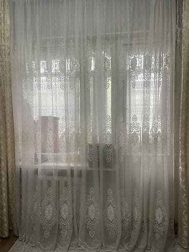 занавески тюль: Воздушные тюлевые шторы с вышивкой - Материал: тонкий полупрозрачный — 3