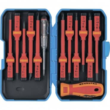 инструменты для электриков: Отвертка диэлектрическая со сменными насадками, индикатор напряжения — 3