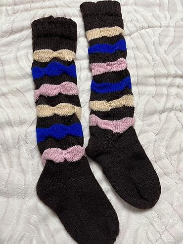 Тёплые новые шерстяные носки -гольфы