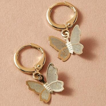 диадема ободок: Серьги-подвески в форме бабочки НС, высота 2 см — 1