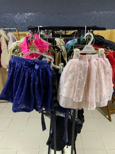 хиджаб для детей: Юбка, Модель юбки: Пышная, Мини, Фатин, По талии, С пайетками — 1