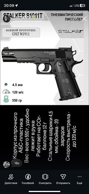аары ящик алам: Пневматический пистолет Stalker S1911T (прототип Colt M1911) - — 1