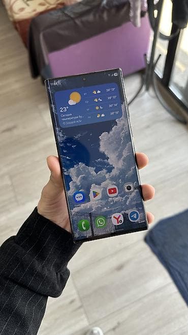 Samsung Galaxy S22 Ultra, Б/у, 512 ГБ, цвет - Черный, 2 SIM