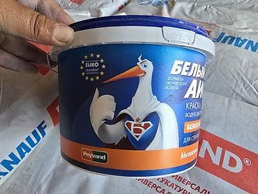 Үй жана бакча: Краска водно-дисперсионная «Белый Аист» (белоснежная), ведро 25 кг — 1