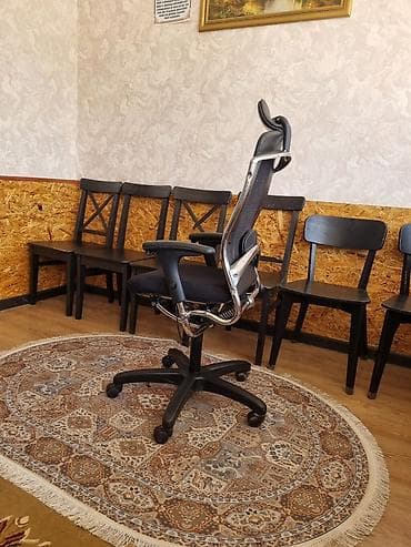 игровое коесло: Офисное кресло, С колесиками, цвет - Черный — 3