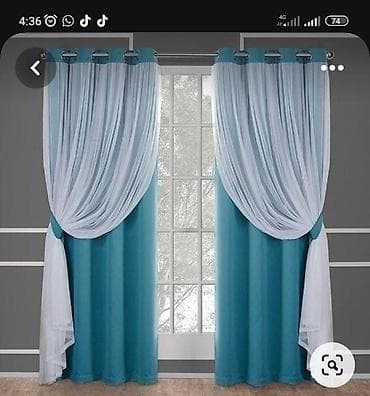 Комплект штор, С тюлем в комплекте, Готовое изделие, Для спальни