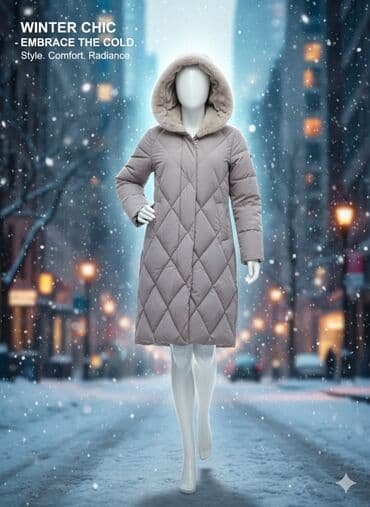 купить женский пуховик большого размера: Пуховик, По колено, С мехом, M, L, XL — 4