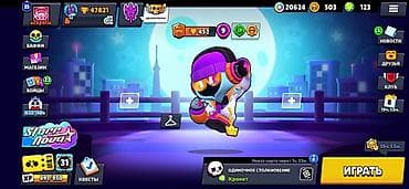 Видеоигры: Игровой аккаунт Brawl Stars - Трофеи: 47 821 - Праймов: 25 - Собрано — 7