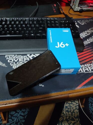 телефон j2: Samsung Galaxy J6 Plus, Б/у, цвет - Черный — 1