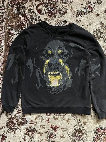 Толстовки: Свитшот черный с принтом «агрессивная собака» - Цвет: глубокий черный — 1