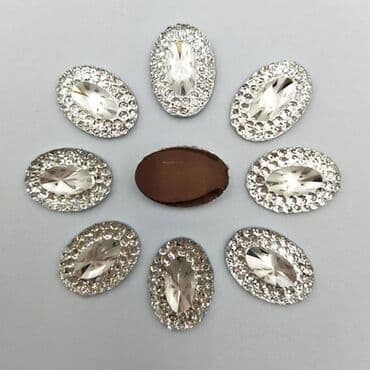 контейнеры для вещей: Стразы разной формы, прозрачные, кабошоны, примерный размер 12 мм — 3